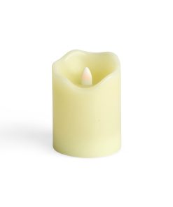 3 x 4 LED Ivory Wave Edge Pillar Candle by Hudson 43