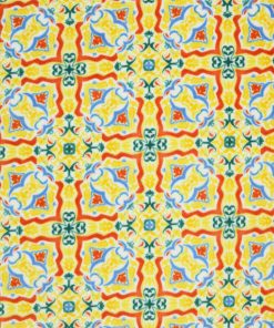 Yellow   Blue Watercolor Tile Luxe Fleece Fabric