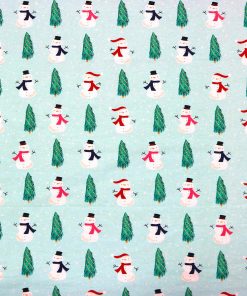 Snowman   Trees Super Snuggle Christmas Flannel Fabric