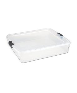 Homz 14 Gallon Clear   Gray Plastic Underbed Storage Container - 1
