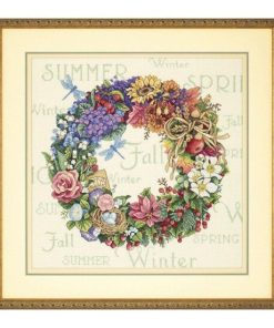 Dimensions 14 Wreath of All Seasons Counted Cross Stitch Kit