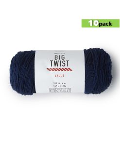 10pk Solid Navy Blue Medium Weight Acrylic 380yd Value Yarn by Big Twist