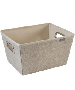 Simplify 13 Faux Jute Grommet Storage Bin With Handles