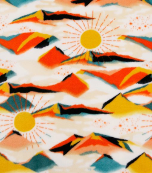 Mountains   Sunrise Anti Pill Fleece Fabric