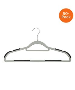 Honey Can Do 18 x 9.5 Plastic Hangers With Anti Slip Rubber Grips 50pk