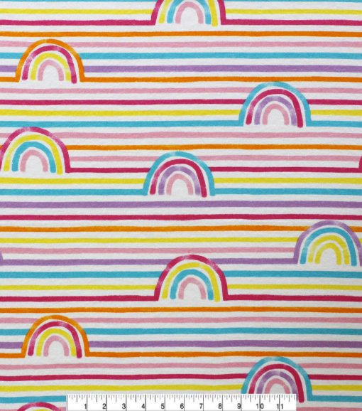 Linear Rainbow Super Snuggle Flannel Fabric - Image 2