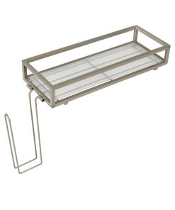 Honey Can Do 22 x 12.5 Satin Nickel Toilet Paper   Storage Tray