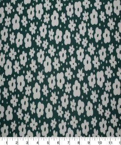 White Floral on Green Quilt Cotton Fabric by Quilter s Showcase