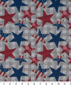 Pattern Americana Star Patriotic Cotton Fabric