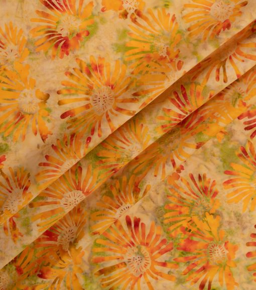 Yellow Sunflower Premium Print Cotton Fabric - Image 3