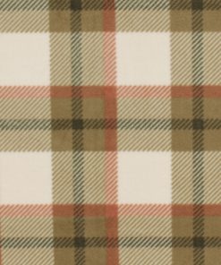 Cream   Olive Plaid Anti Pill Fleece Fabric
