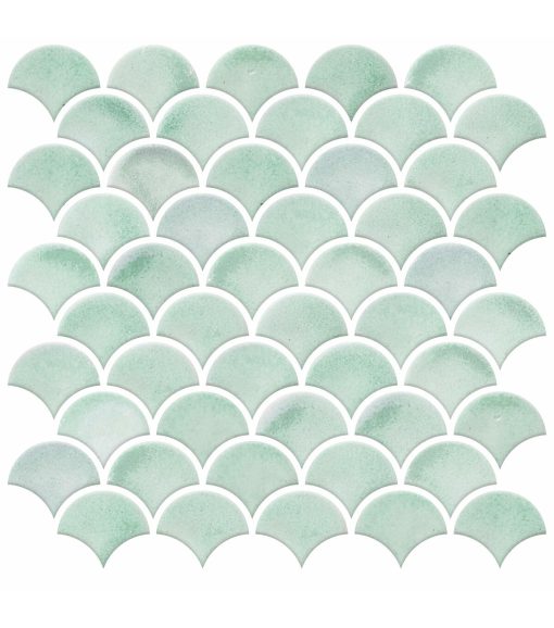 Aqua Scallop Peel   Stick Tile Backsplash