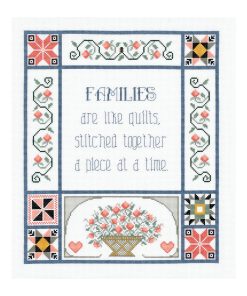 Janlynn 13 x 15 Families are like Quilts Counted Cross Stitch Kit