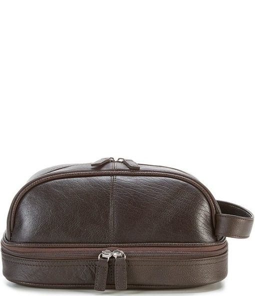 Bottom Zip Leather Travel Kit - Image 5