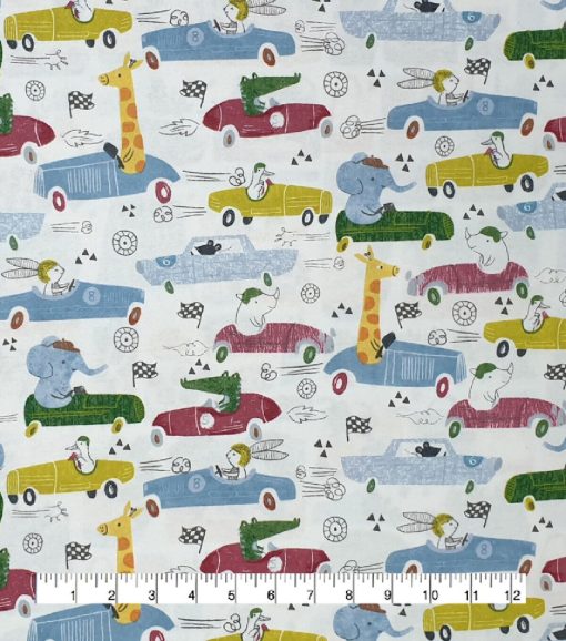Animal Racers Super Snuggle Flannel Fabric - Image 2