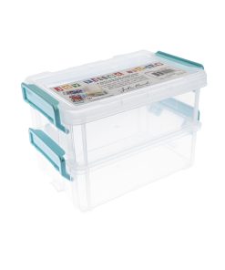 John Bead 5.5 x 4 Clear Joy Filled Stackable Storage Containers 2pk