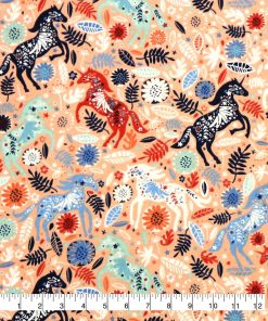 Packed Floral Unicorn Super Snuggle Flannel Fabric
