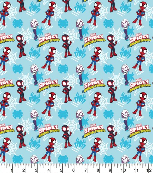 Spidey And Friends Cotton Fabric Hero