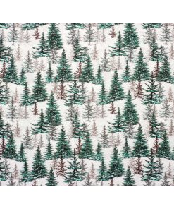 Evergreens on White Super Snuggle Christmas Flannel Fabric