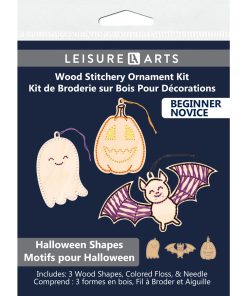 Leisure Arts 4 Halloween Wood Stitching Ornament Kit 3pc