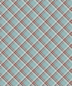 Fall Light Blue Plaid Bias Super Snuggle Flannel Fabric