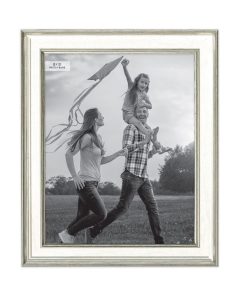 8 x 10 White   Silver Tabletop Picture Frame