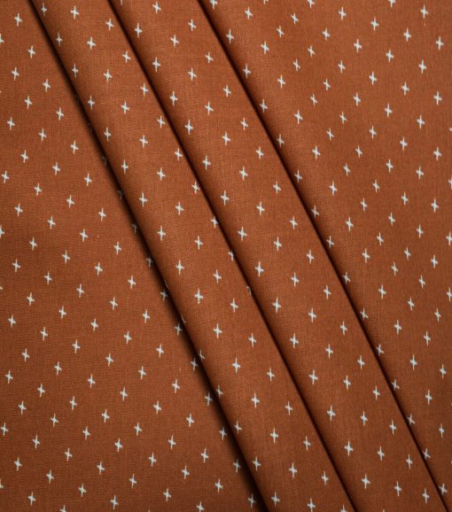 Orange Geometric Cotton Fabric - Image 3