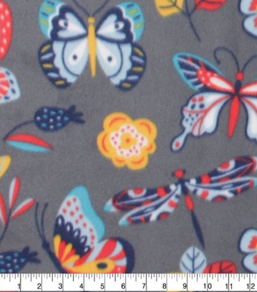 Bright Butterflies Blizzard Fleece Fabric - Image 3