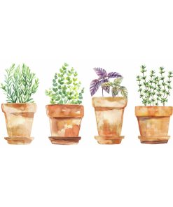 RoomMates Wall Decals Watercolor Potted Herbs