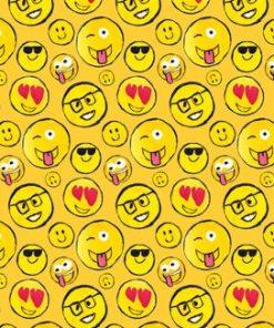 St. Jude Yellow Faces Cotton Fabric by Calvin