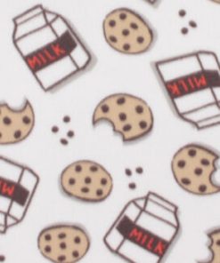 Milk   Cookies On White Blizzard Fleece Fabric