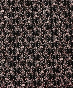 108 Black Floral Wide Flannel Fabric