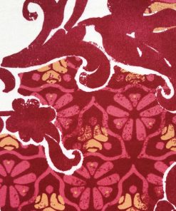 Red Damask Floral Red Luxe Flannel Fabric