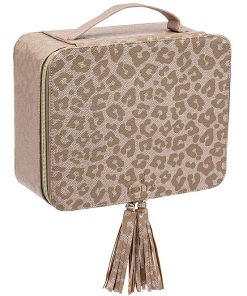 Jett Setter Vegan Leather Leopard Makeup Bag