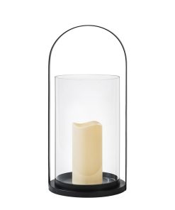 16 Black Lantern With LED Candle by Place   Time