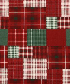 Red   Green Plaid Patchwork Super Snuggle Christmas Flannel Fabric
