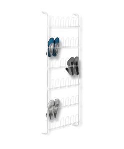Honey Can Do 22.5 x 63 White Steel 18 Pair Over The Door Shoe Rack