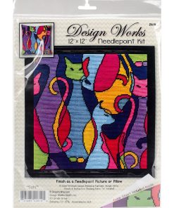 Design Works 12 x 12 Colorful Cat Needlepoint Kit