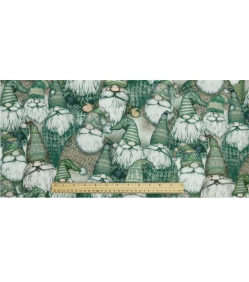 Green Gnomes Anti Pill Fleece Fabric - Image 4