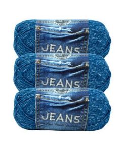 Lion Brand Jeans Worsted Acrylic Yarn 3 Bundle - Stonewash