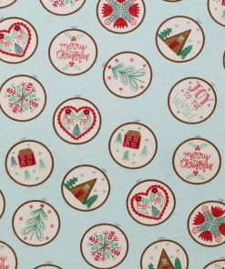Hoops on Blue Super Snuggle Christmas Flannel Fabric
