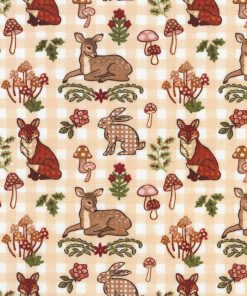 Beige Winter Forest Novelty Cotton Fabric