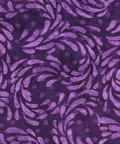 Purple Petal Swirls Batik Cotton Fabric