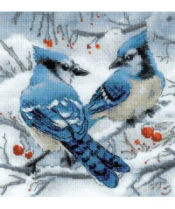 RIOLIS 8 Blue Jays Counted Cross Stitch Kit