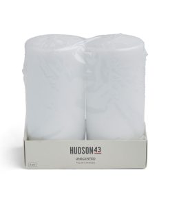 3 x 6 White Unscented Pillar Candles 2pk by Hudson 43