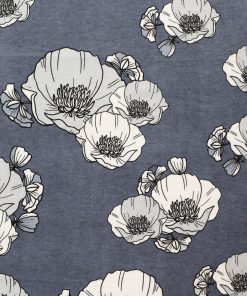 Poppies On Blue Super Snuggle Flannel Fabric