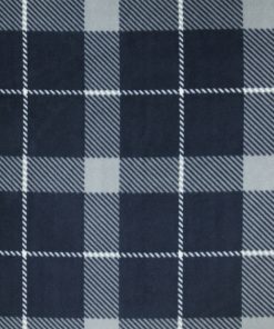 Blue   White Plaid Anti Pill Fleece Fabric