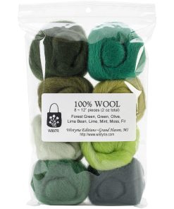 Wistyria Editions .22oz Ultra Fine Needle Felting Roving Wool 8ct