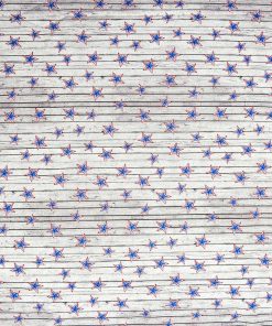 Stars on White Wood Plank Patriotic Cotton Fabric