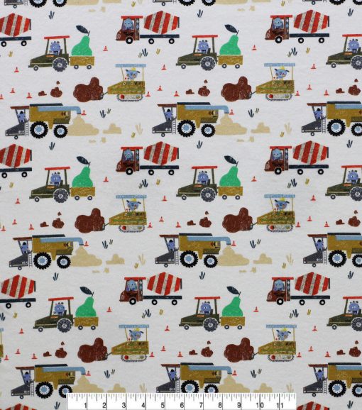 Animal Construction Super Snuggle Flannel Fabric - Image 2